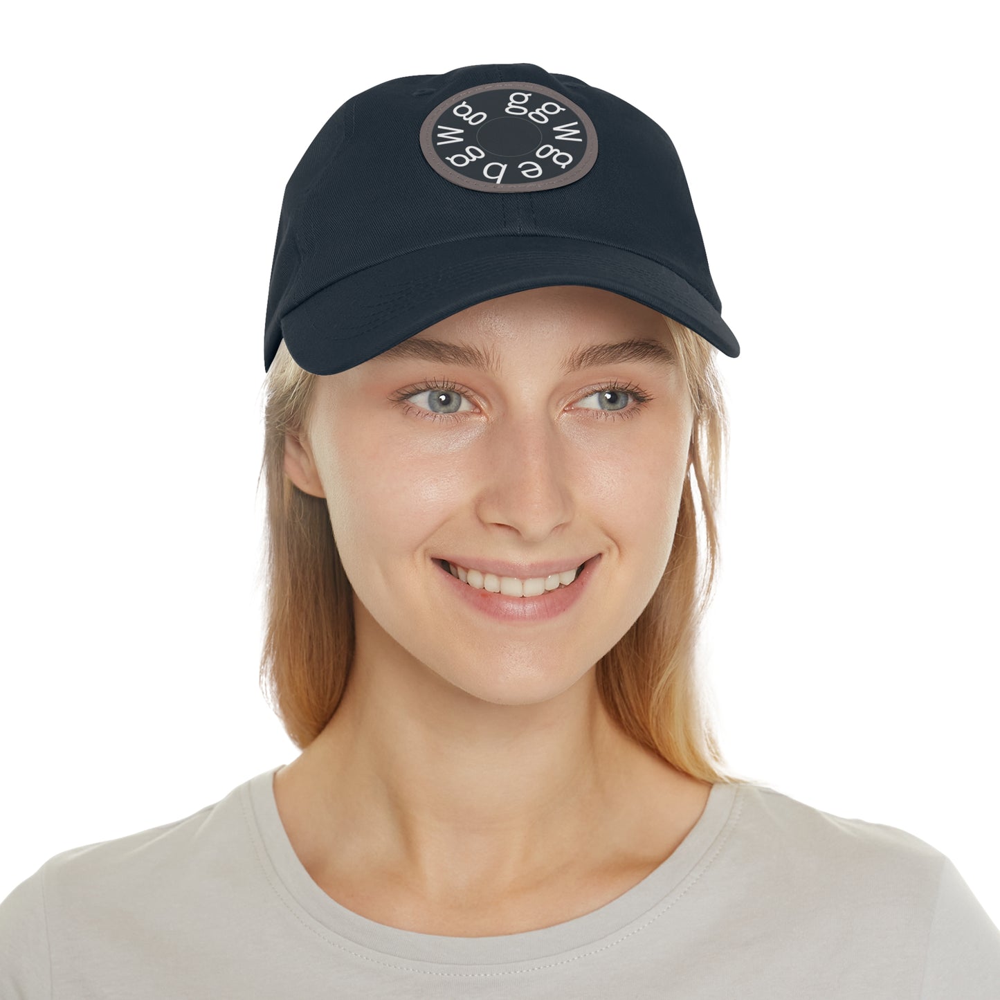 Dad Hat with Leather Patch (Round)